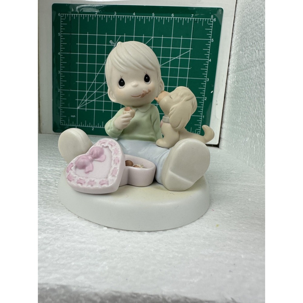 Vintage 1993 Precious Moments Sharing Sweet Moments Together Enesco Figurine Dog